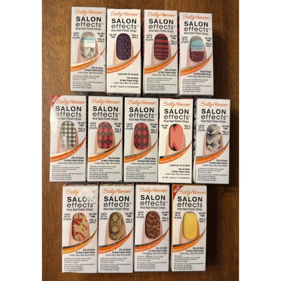 13 Sally Hansen Salon Effects Real Nail Polish Strips Peel Apply ASSORTED Styles